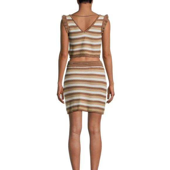 Madden NYC Knit 2-Piece Crop Top & Skirt Set Women’s Junior Crochet Boho Y2K - Picture 2 of 11